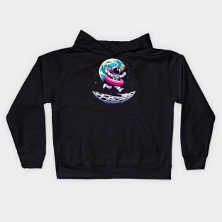 Pool Party Astronaut Pink Float Funny Space Kids Hoodie